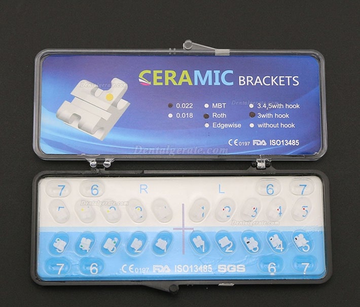 5 Packungen/20 St&uuml;cke Dental Kieferorthop&auml;dische Keramik Bracket St&auml;nder ROTH 022 3 Haken